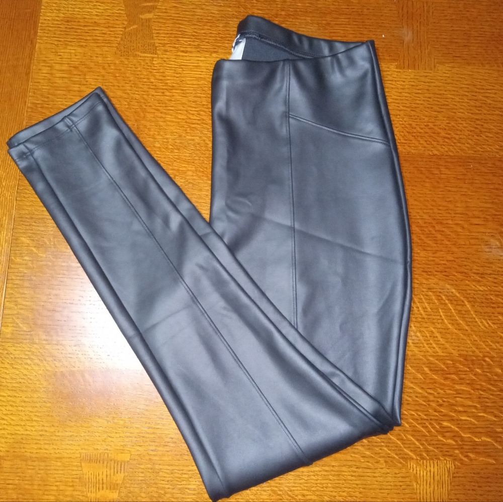EXPRESS FAUX BLACK LEATHER PANTS SZ LG